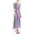 SALONI 'Lea' Long Dress In Printed Silk FREESIA SKY