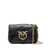 Pinko Matelassé leather shoulder bag with iconic Love Birds buckle Black