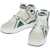 JUST DON Cut-Out Details Leather High-Top Sneakers White