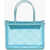 AMINA MUADDI Pvc Betty Mini Handbag With Rhinestoned Detailing Light Blue