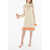 SPORTMAX Long Sleeve Perforated Knitted Dress Beige