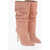 Paris Texas Suede Holly Slouchy Below Knee Boots With Crystals Decoratio Pink