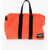 Alexander McQueen Logoed Patch Nylon Travel Duffel Bag Orange