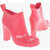 Bottega Veneta Shiny--Rubber Shine Ankle Boots With Squared-Toe Pink