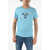 Diesel Cotton T-Diegos-K24 Crew-Neck T-Shirt With Print Frontal Light Blue