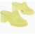 Miu Miu Embossed Logo Soft Rubber Mules 6.5Cm Green