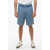 Diesel Track Denim Elastic Waistband Boxy Shorts Light Blue