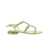 ASH GREEN LEATHER SAPHIR SANDALS WITH CRYSTALS Green