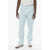 Vetements High Waist Wide Jeans With All Over Barcode Logo Light Blue