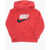Nike Fleeced-Cotton Patch Pocket Frontal Hoodie Red