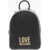Moschino Love Faux Leather Backpack With Golden Embossed Maxi Logo Fr Black