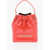 Moschino Love Faux Leather Crocodile Effect Bucket Bag With Embossed Red