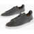 Ermenegildo Zegna Elastic Lace-Up Triple Stitch Leather And Suede Sneakers Gray