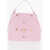 Moschino Love Faux Leather Handle Bag With All-Over With Golden Heart Pink