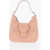 Moschino Love Textured Faux Leather Hobo Bag With Maxi Heart-Shaped C Pink