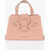 Moschino Love Textured Faux Leather Tote Bag With Maxi Golden Heart C Pink