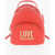 Moschino Love Faux Leather Backpack With With Golden Logo-Plaque Red