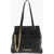 Moschino Love Quilted Faux Leather Tote Bag With Matching Pouch Black