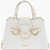 Moschino Love Textured Faux Leather Tote Bag With Maxi Golden Heart C White
