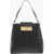 Moschino Love Quilted Faux Leather Shoulder Bag With Turn Lock Closur Black