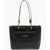 Moschino Love Faux Leather Tote Bag With Visible Stitching Black