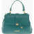 Moschino Love Faux Leather Handbag With Heart Shaped Charm Green