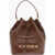 Moschino Love Crocodile Effect Faux Leather Bucket Bag With Maxi Logo Brown