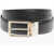 Ermenegildo Zegna Golden Buckle Reversible Leather Belt Black