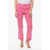 Michael Kors Straight-Leg Denims With Medium-Waist And Delavé Effect 19Cm Pink