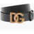 Dolce & Gabbana Leather Belt With Gold-Toned Dg Logo 35Mm Black