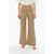STAND STUDIO Faux Leather 5 Pockets Jelena Flared Pants With Silver Butto Beige