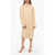 STAND STUDIO Faux Leather Vienna Shirtdress With Patch Breast Pocket Beige