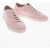 LE SILLA Textured Leather Andrea Sneakers With Crystals Pink