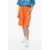 KhrisJoy Tech-Satin Joggers Shorts With Contrasting Bands Orange