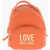 Moschino Love Faux Leather Backpack With Golden Logo Orange