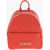 Moschino Love Quilted Faux Leather Backpack With Matched Pouch Red