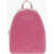 Moschino Love Maxi Front Logo Embossed Faux Leather Backpack Pink