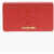 Moschino Love Logo Embossed Faux Leather Wallet Red