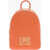 Moschino Love Textured Faux Leather Backpack With Golden Logo Orange