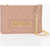 Moschino Love Quilted Faux Leather Clutch With Removable Chain Should Beige