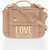 Moschino Love Faux Leather Crossbody Bag With Golden Logo Beige