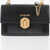 Moschino Love Faux Leather Shoulder Bag With Metal Magnetic Closure Black