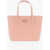 Moschino Love Faux Leather Valentina Tote Bag With All-Over Hearts Pink