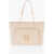 Moschino Love Faux Leather Tote Bag With Golden Details Beige