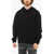 424 Solid Color Hoodie With Patch Pocket Black
