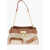 Moschino Love Braided Fabric Handle Bag With Crocodile Effect Faux Le White