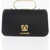 Moschino Love Solid Color Handbag With Removable Faux Fur Handle Black
