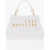 Moschino Love Quilted Faux Leather Bag With Golden Logo White