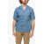 SALVATORE PICCOLO Short Sleeved Shirt With Double Breast Pocket Blue