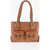 Moschino Love Faux Leather Shoulder Bag With Braided Handle Brown